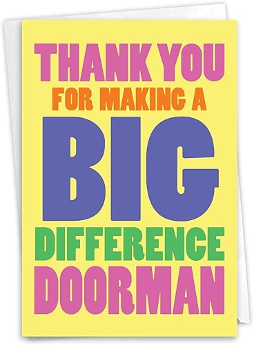 Miniatura 7 de NobleWorks - Divertida tarjeta de papel de agradecimiento (amigo) con sobre de 5 x 7 pulgadas (1 tarjeta) - Big Difference Friend C8161TYG