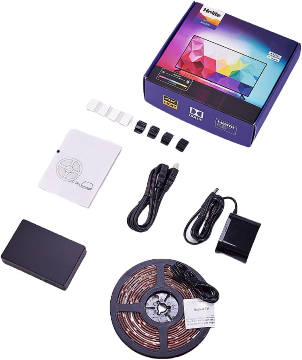 Retroilluminazione TV LED, Striscia LED, Controllo Tramite App per Cambiare Le luci LED, sincronizzazione Musicale con Colori RGB con SYNC Box, Illuminazione al Neon Flessibile per
