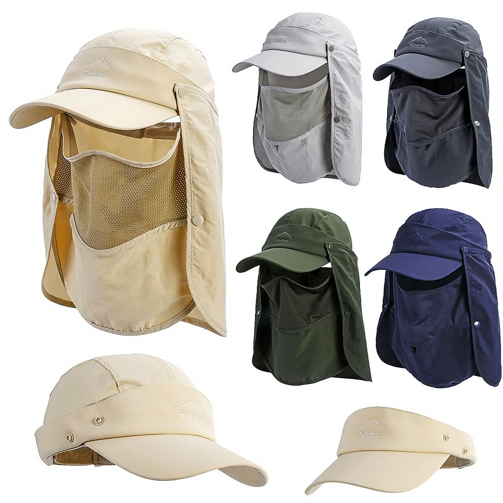 Chapeau de pêcheur à séchage rapide - Protection UV - Pliable - Coupe-vent - Pour la pêche, le camping, la randonnée - Vert militaire