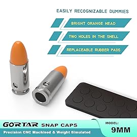 GORTAR 9mm Snap Caps Training Dummy Rounds Practice Safe Loading Firing Close to Real Weight Targets & Accessories -12 Pcs