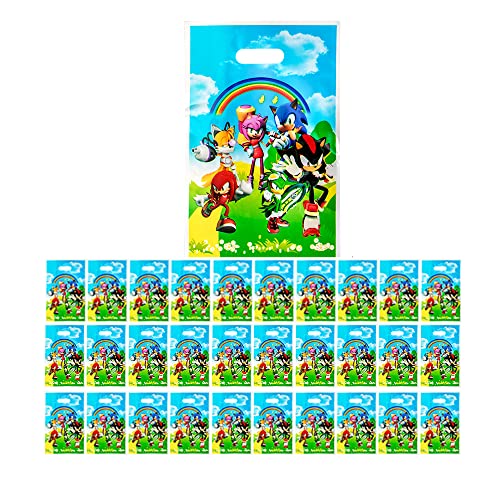 Aisszhao 30pcs Cartoon Party GiftBags CartoonParty Bags Cartoon Hedgehog Gift Bags for Kids Cosplay Partys Cartoons Gift Bag with Handle for Childrens Party Xmas Birthday Halloween Sweets