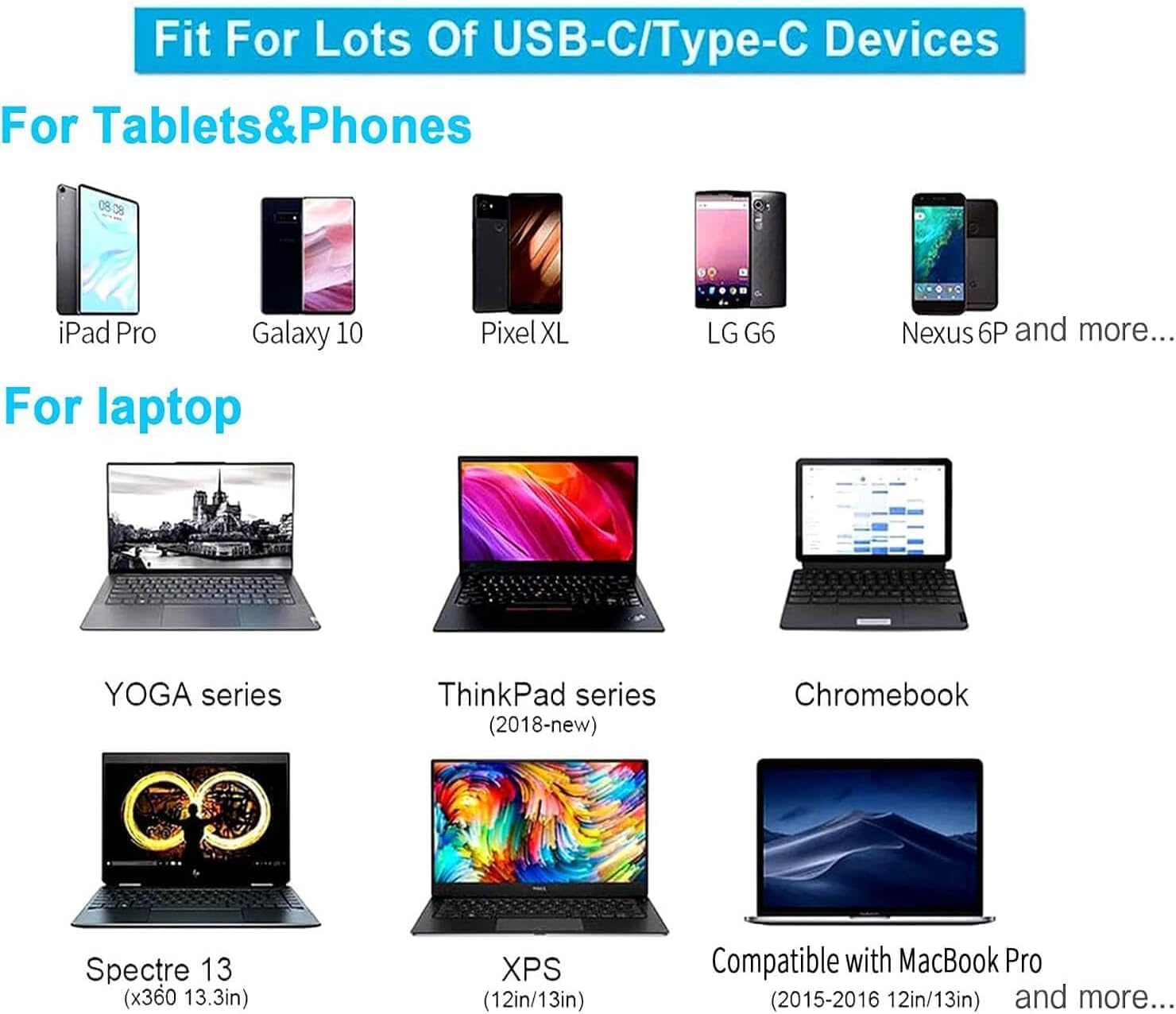 45W USB C Chromebook Charger Compatible with HP Chromebook Type C image 5
