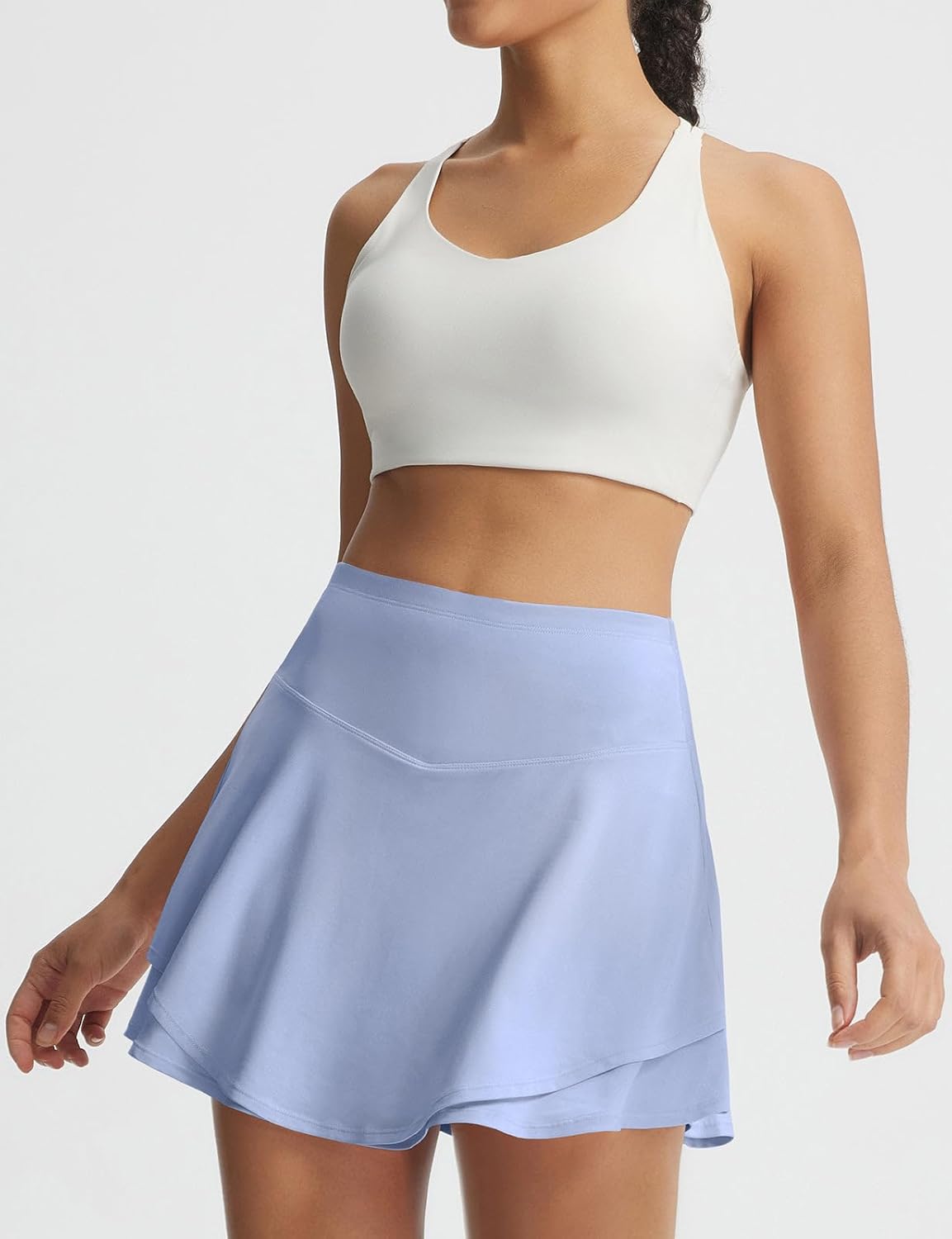 baleaf Women's Pleated Tennis Skirts Double Ruffle Mini Skorts with 2 Pockets Shorts High Waisted Tummy Control Athletic Golf - Image 2