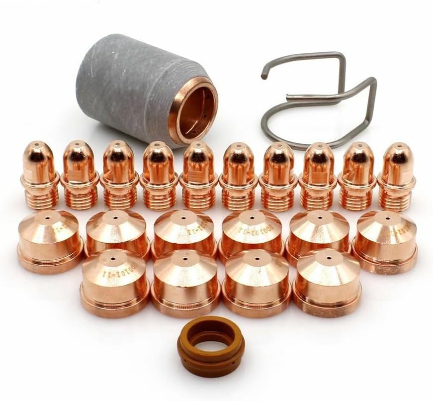 23pcs Plasma Torch Electrode PR0101 1 4mm Nozzle PD0101 PC0109 Consumables Set for A101 Plasma Cutter with Gas Ring and Shield