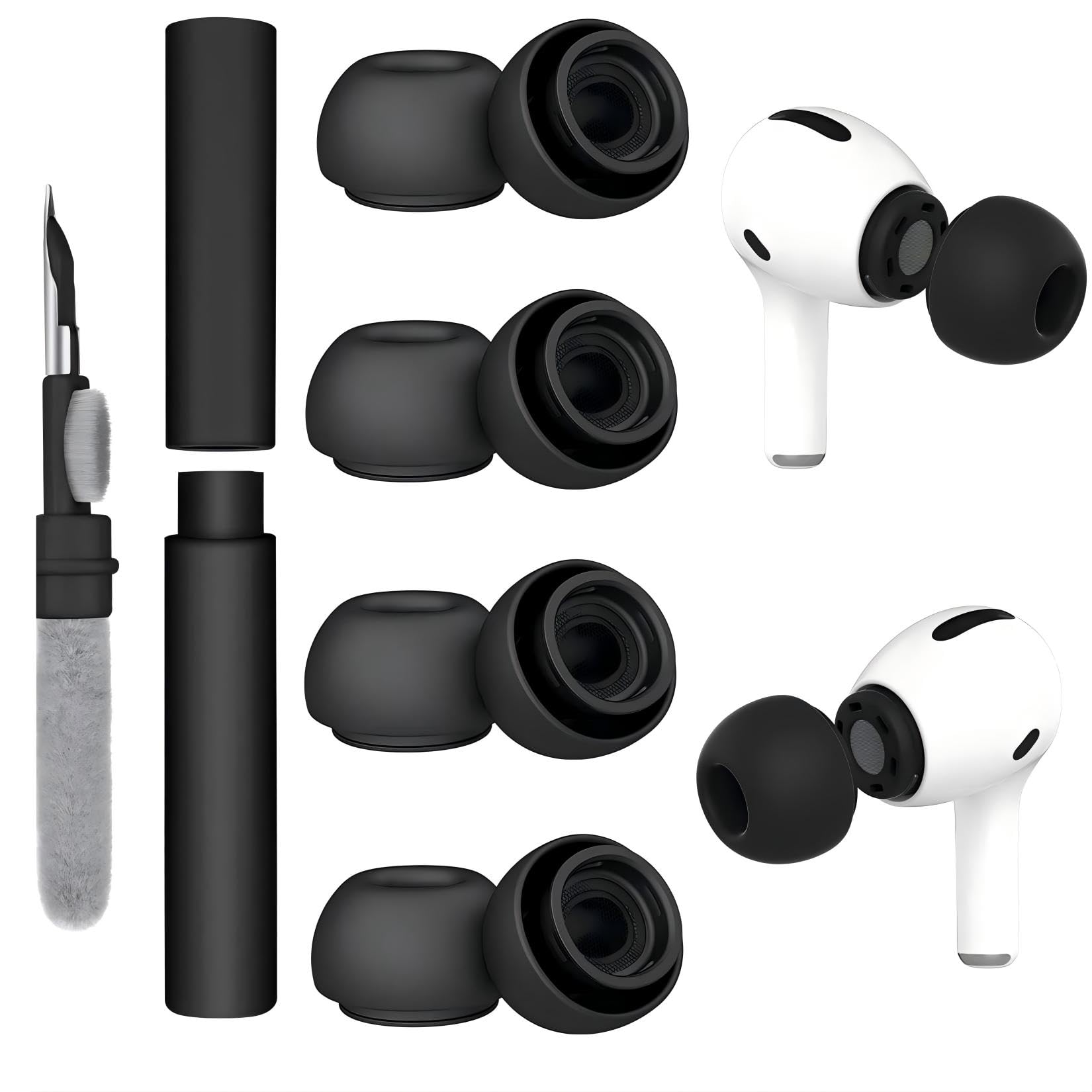 Lot de 4 paires d'embouts de rechange, pour Airpods Pro et AirPods Pro 2ème génération, avec trou de réduction du bruit, coussinets en silicone, compatibles avec les écouteurs Airpods Pro2 Lot de 4 paires d'embouts de rechange, pour Airpods Pro et AirPods Pro 2ème génération, avec trou de réduction du bruit, coussinets en silicone, compatibles avec les écouteurs Airpods Pro2