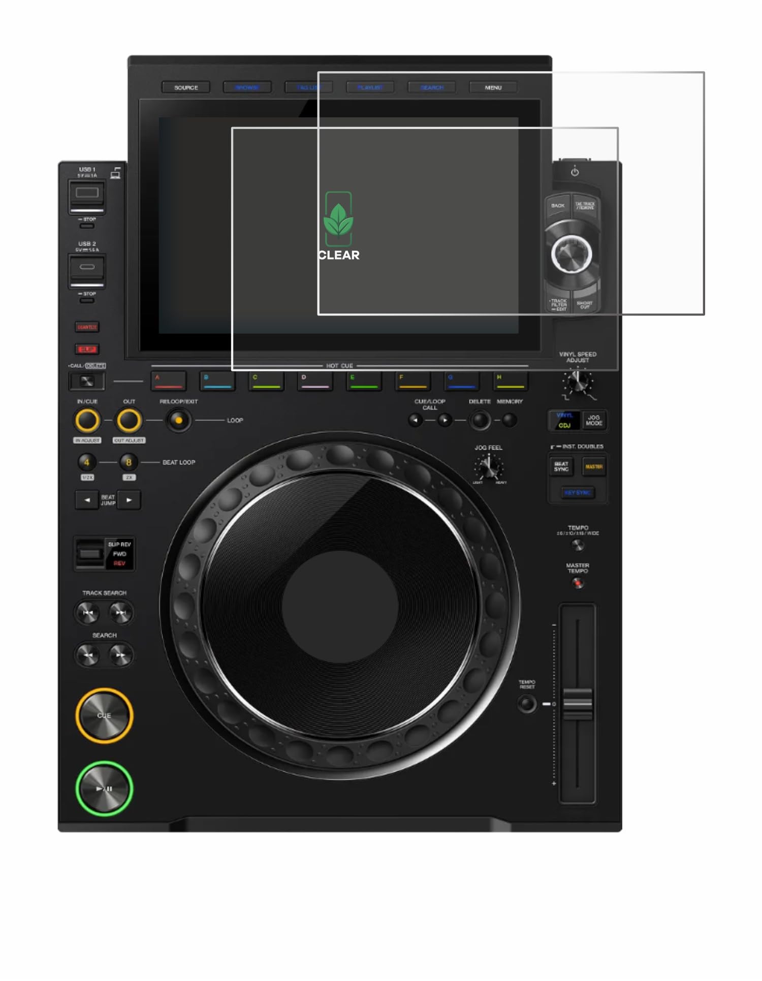 2 Pezzi Pellicola protettiva per Pioneer CDJ 3000X [Proteggi Schermo Sostenibili, Clear, Antigraffio]