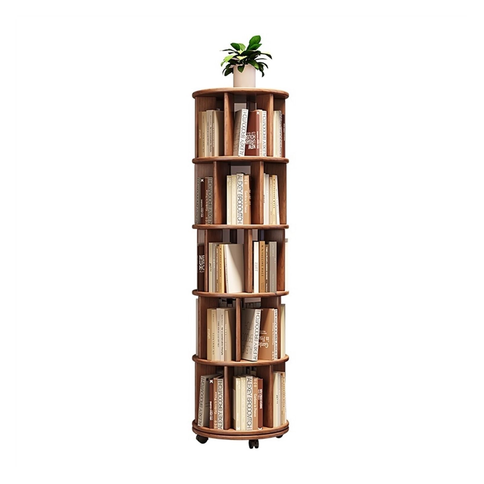 AYCDL Bookcase Rotating Bookshelf, Floor Shelving, Simple Home Living Room Bookcase, Movable Cabinet Locker Storage Rack Display Shelf