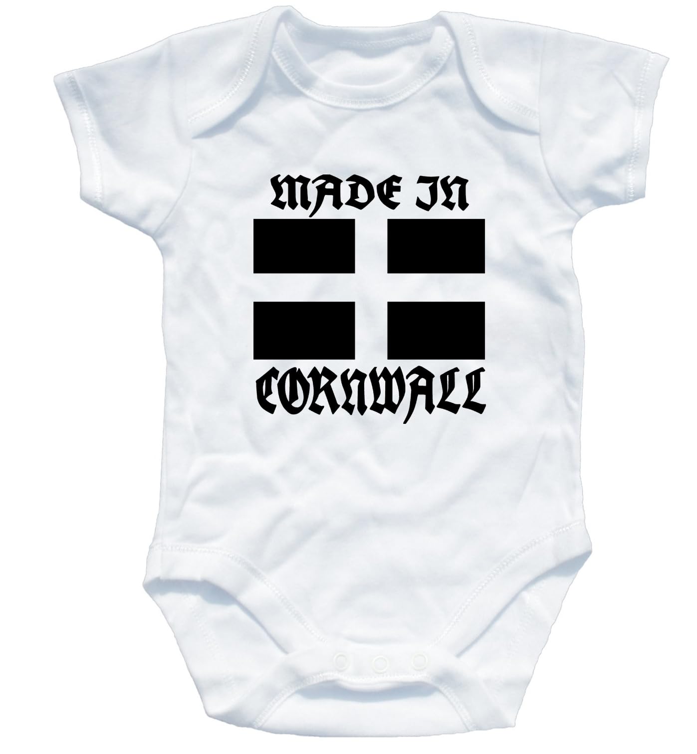 Naughtees Made in Cornwall babygrow babysuit white 6-12 months