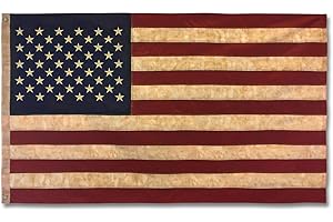 Embroidered Vintage American Flag- Premium Quality Oxford Poly - 3'x5' Vintage Heritage Edition w/Grommets