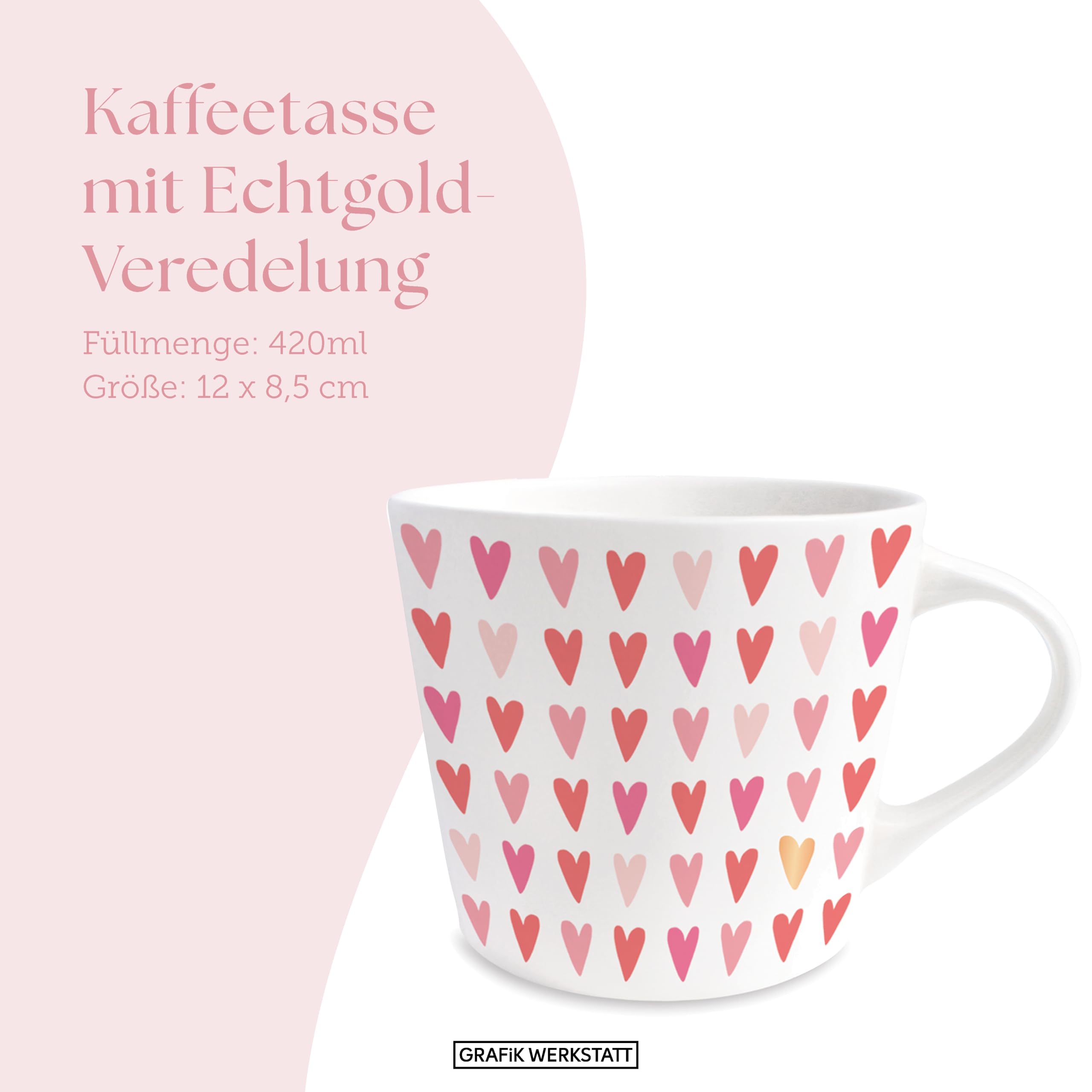 Grafik-Werkstatt Kaffeetasse Mit Spruch 300 Ml | Porzellan-Tasse Lustig | Wie Schön, Dass Es