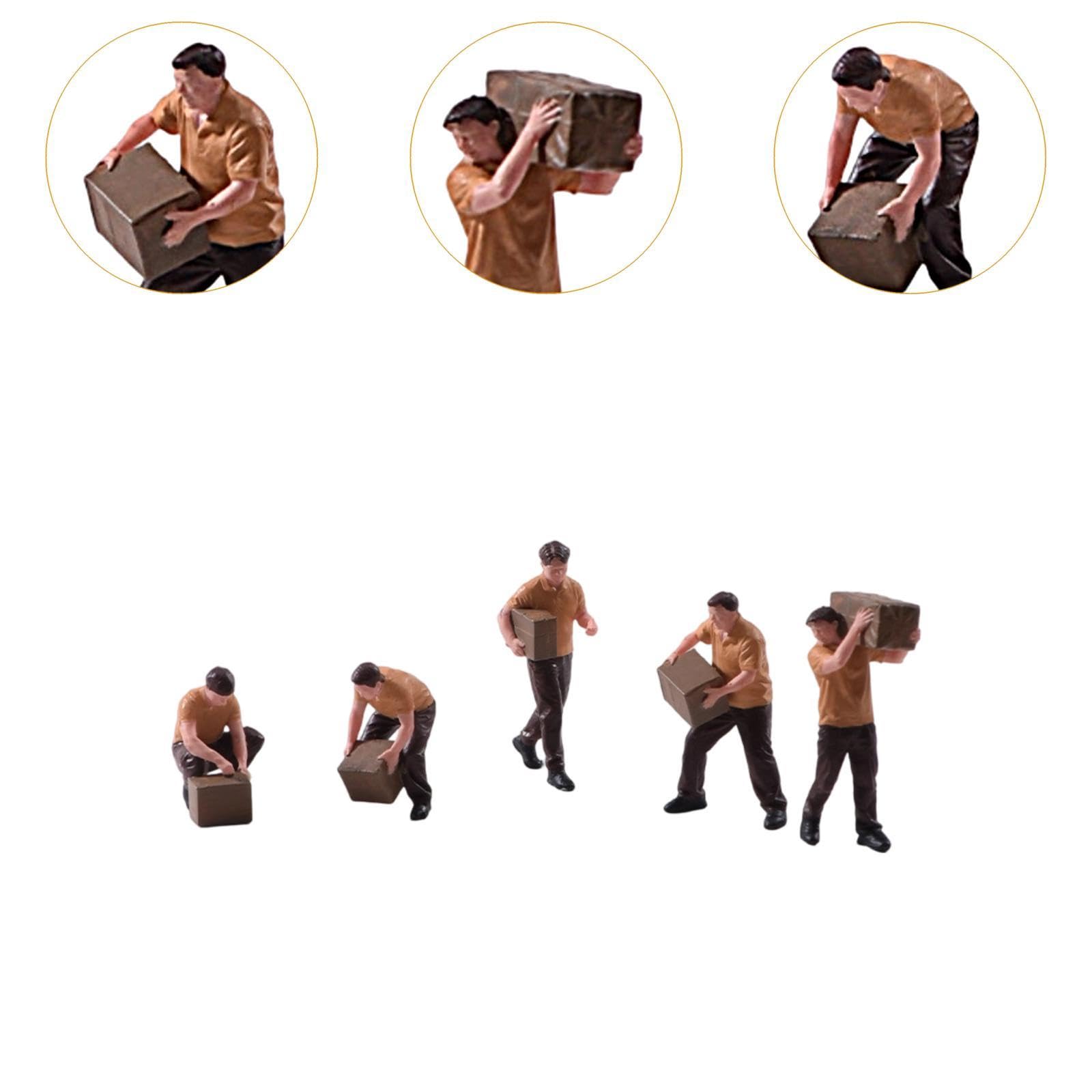 Set di 5 Personaggi in Miniatura in Resina (fornitori), Accessori per Diorami, Oggetti da Collezione, Micro-Scene da Tavolo, Ideali per
