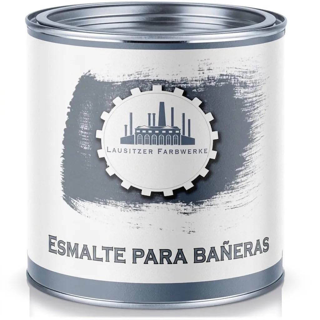 pintura para bañera 2K tradicional - barniz para GFK, esmalte, recubrimiento especial bañera, lavabo, plato de ducha, pintura azulejos (2,5 L, Gris plata) Lausitzer Farbwerke