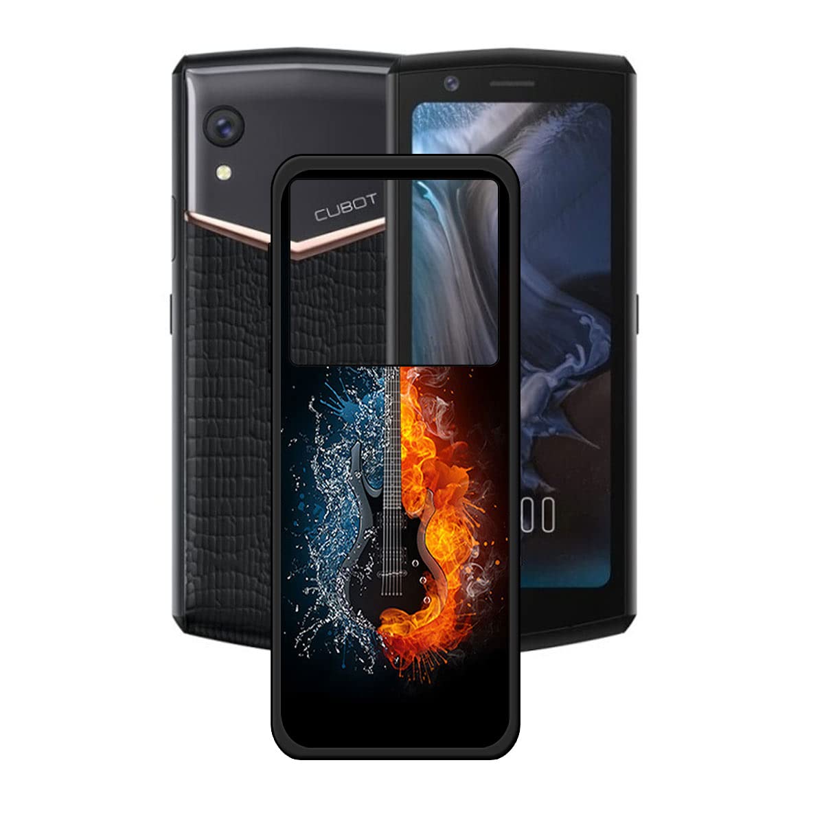 LCEHTOGYE Cover per Cubot Pocket 3 + [3 Pezzi] Pellicola Protettiva in Vetro Temperato,2 X Nero Custodie Morbido Silicone Case TPU Custodia per Cubot Pocket 3 (4,5