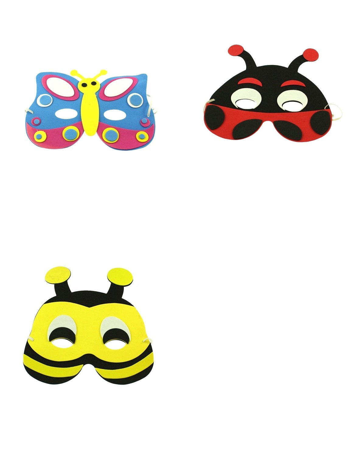 Zac's Alter Ego Pack of 12 Fun Foam Insect Birthday Party Masks for Children