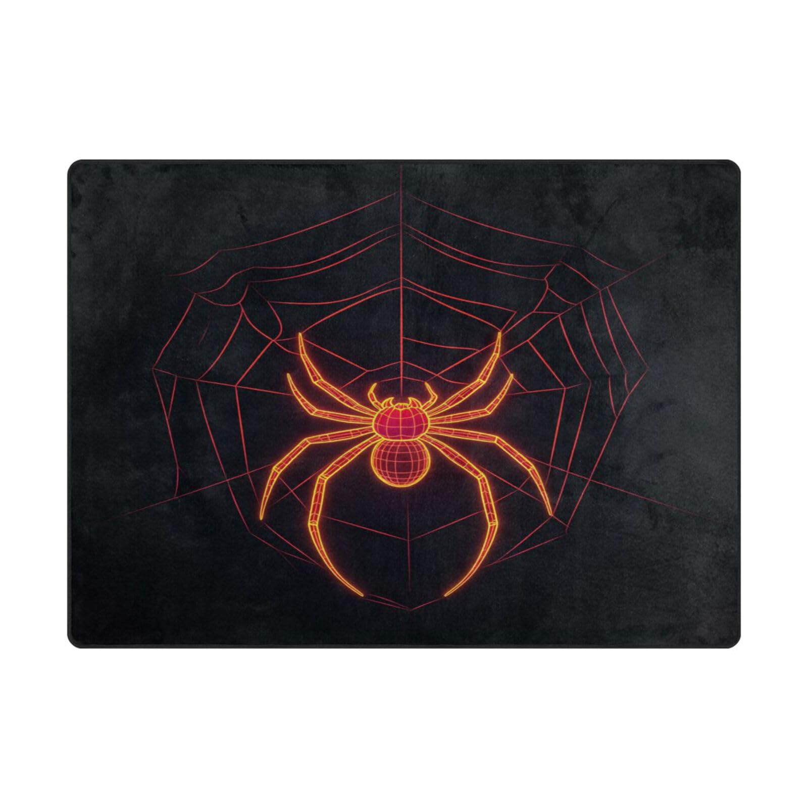 Tapis de sol contemporain orange fluo pour grand salon moderne