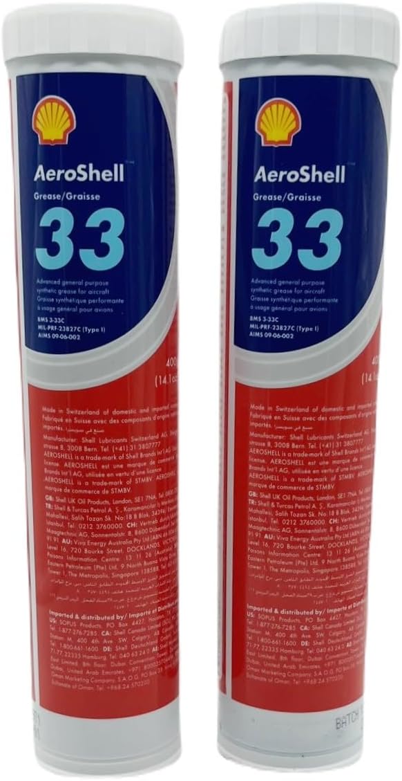 Aeroshell - 33 Airframe Grease, 14oz (2-Pack)