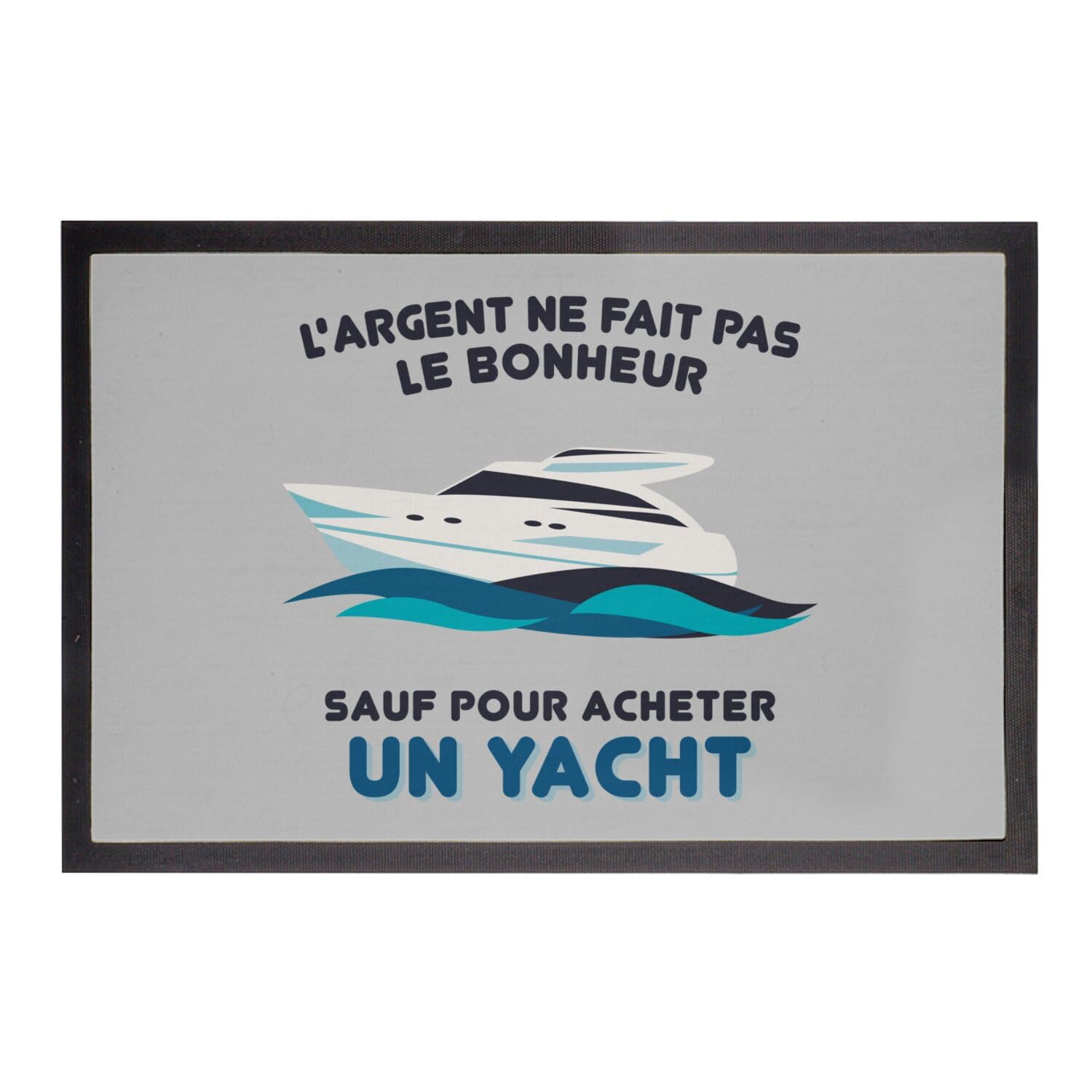 Paillasson Gris Yacht 60x40cm pour Entrée Bord de Mer et Villa