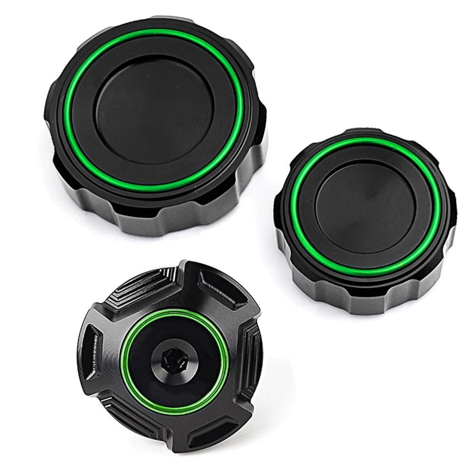 Per Z750 Z 750 S 2005-2012 Coperchio Serbatoio Liquido Freni Anteriore E Posteriore Per Moto E Tappo Di Riempimento Olio Motore(Green (3pcs))