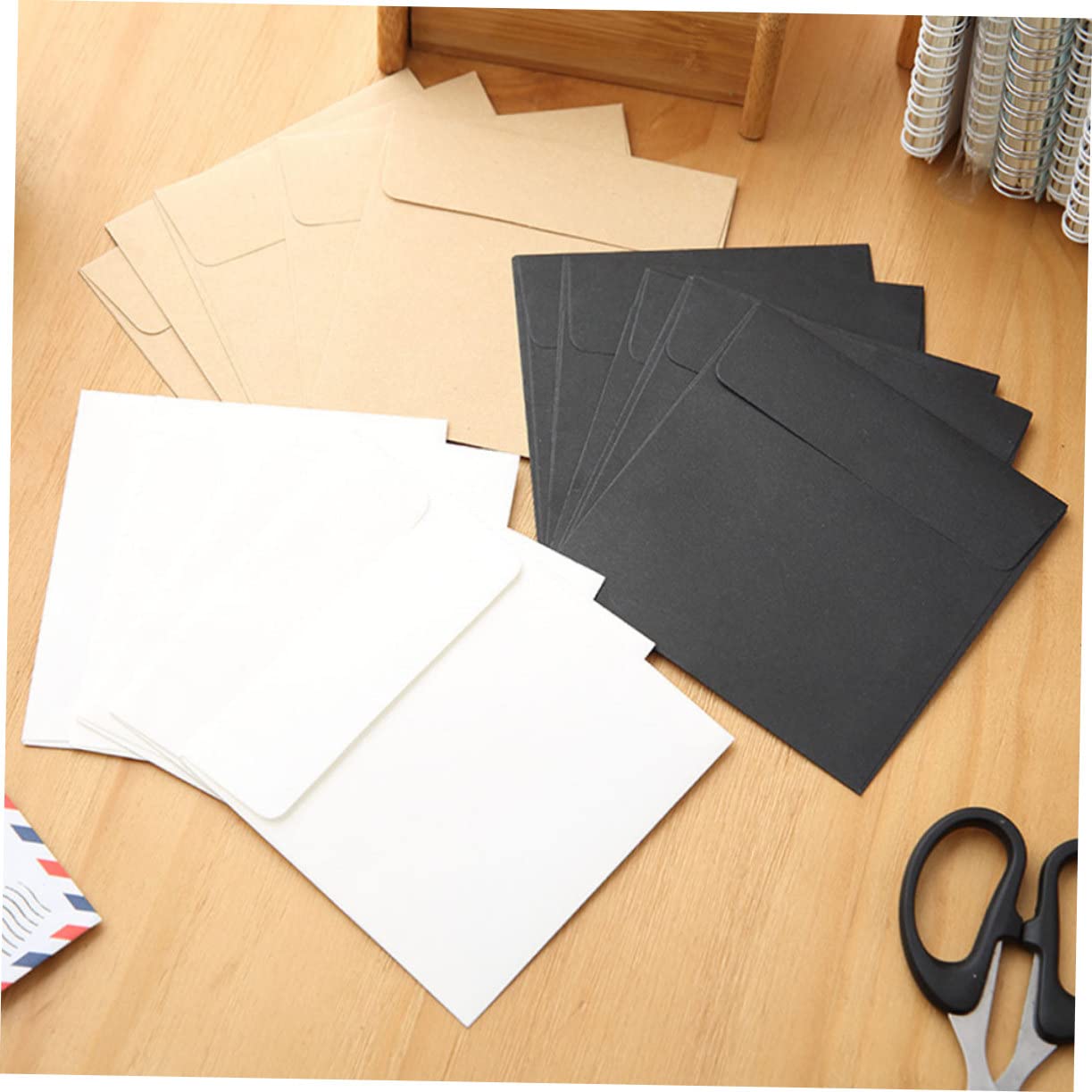 NUOBESTY 2 Set Di Buste Di Carta Bianche Francobolli Biglietti Buste E Chiavi Per Conservare Appunti 100 Pezzi*2