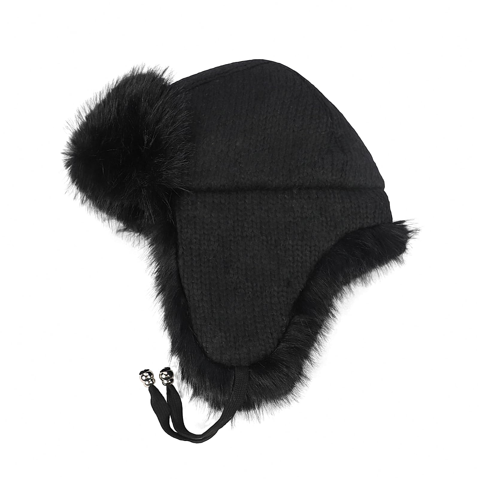 OhMill Chapka Trappeur Chaud d’Hiver pour Femme Chapeau Aviateur en Fausse Fourrure avec Cache-Oreilles Chapeau de Russe Épais Chaud Coupe-Vent pour Ski Camping Randonnée