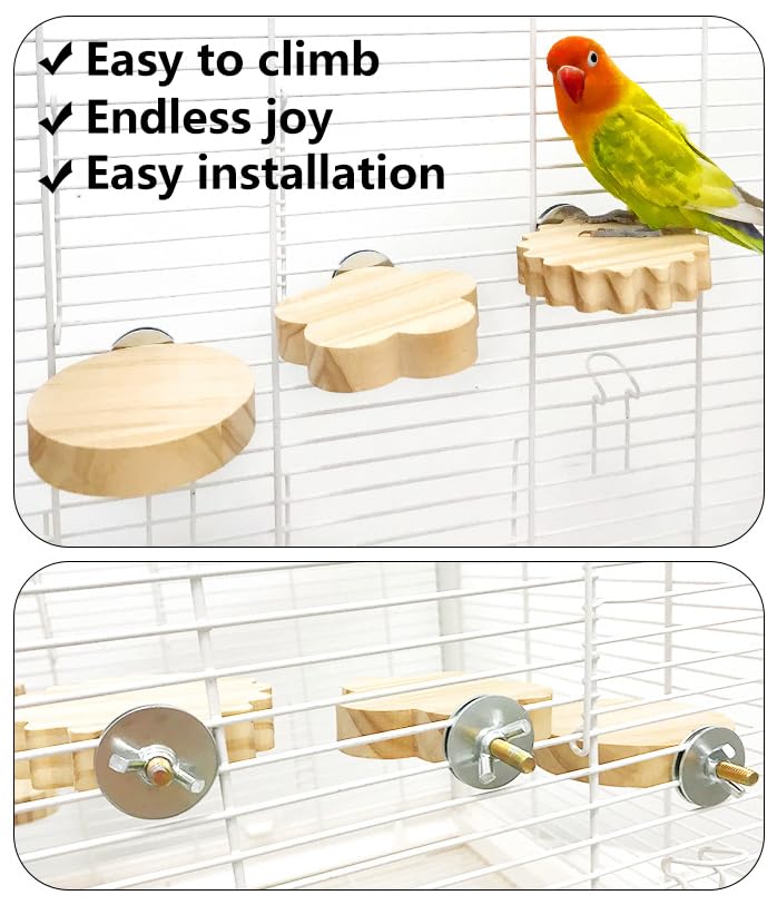 Image of 6PCS Bird Perches for Parakeet,Cockatiel&Parrot Accessories-Perch for Medium Birds,Budgies,and Conures