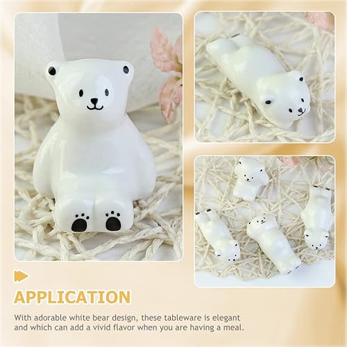 Miniatura 4 de PRETYZOOM Elegante palillo de cerámica descansa 4 soportes para palillos superficie lisa para un ambiente de alimentación limpio