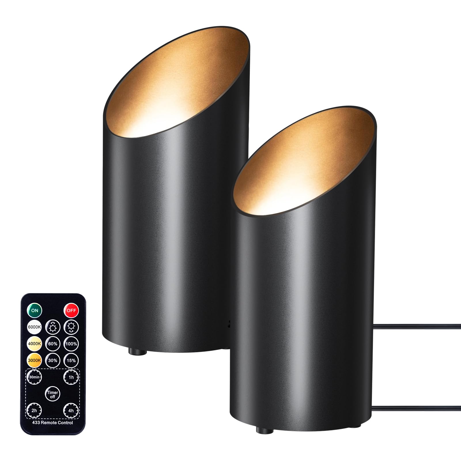 2 Pack Uplights Indoor Floor Can Lights - 6000K LED Up Lights with Remote and Timer, 3 Color Temperatures and Dimmable Uplighting Spotlights for Dark Corner Sofa House Plant Picture