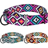 CollarDirect Aztec Martingale Collars for Dogs Heavy Duty Tribal Pattern Safety Nylon Training Collar Large Medium Small (Tribal Magenta, L, Neck Size 15