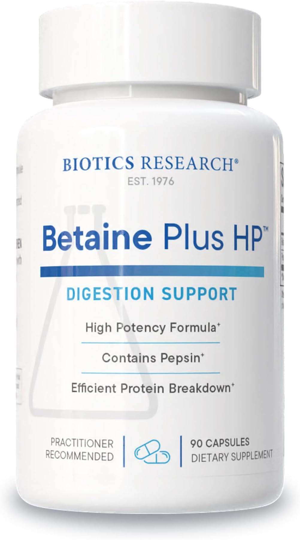 Biotics Research Betaine Plus HP - High Potency Hydrochloric Acid Supplement, Supports Digestive Function 90 Capsules