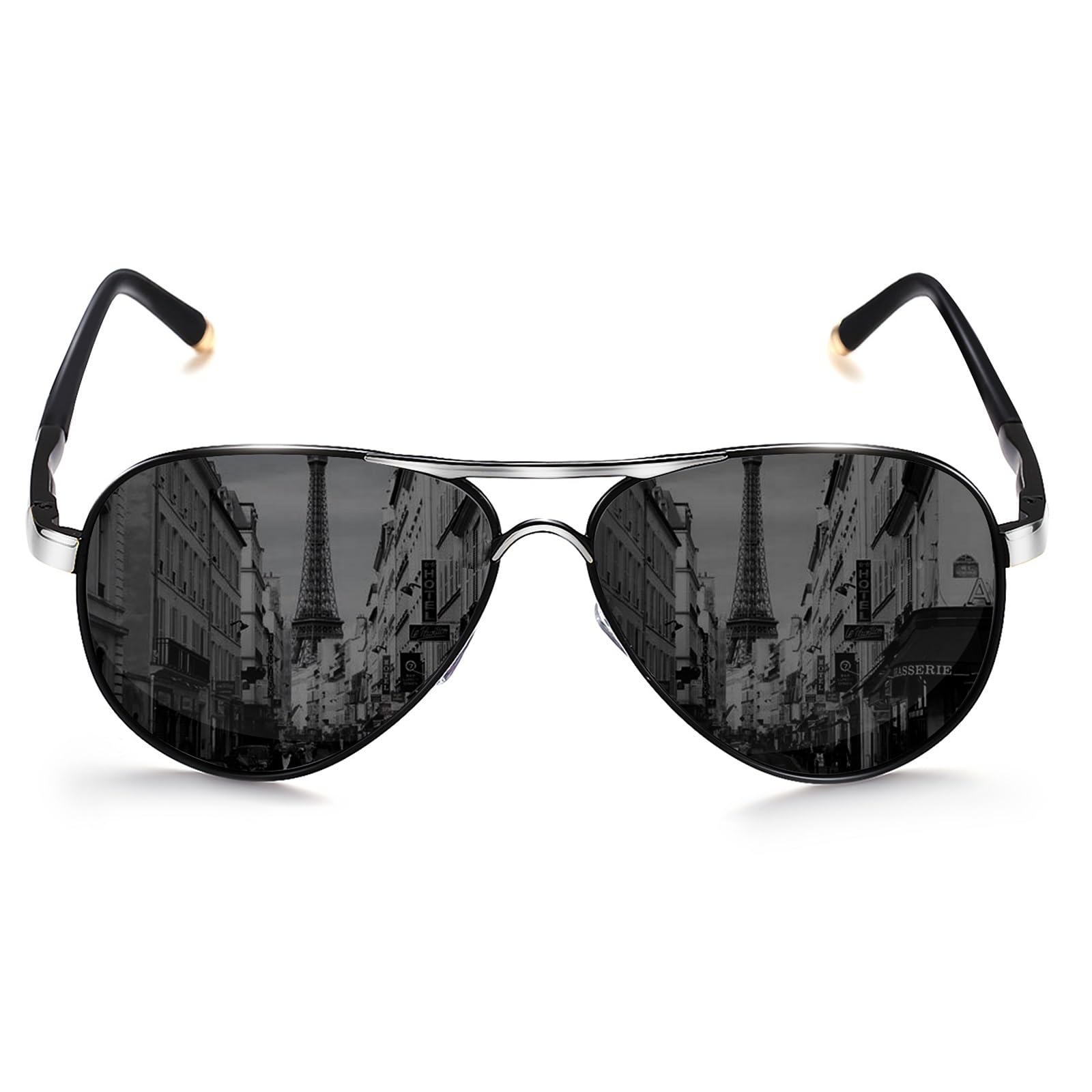 Polarized Aviator Sunglasses for Men Women Metal Flat Top Sunglasses lightweight Driving UV400 Outdoor 58mm