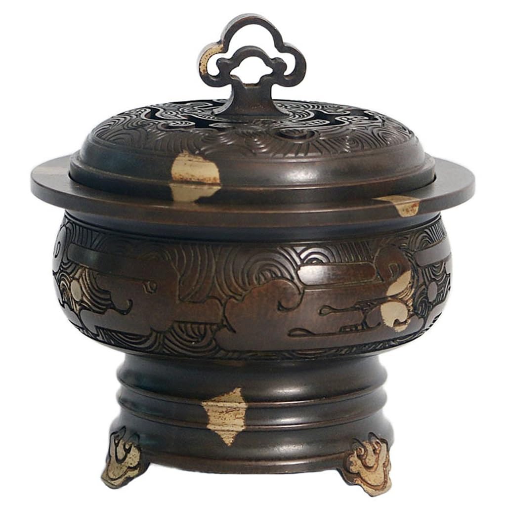 incense burner, Incense burner censer holder Antique Point Gold Copper Burner Household Indoor Three-legged Zen Tea Ceremony