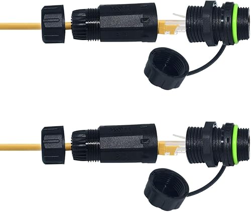 Conector impermeable RJ45 Conector de cable IP68, acoplador de montaje en panel hembra a hembra, con acoplador de cable de blindaje
