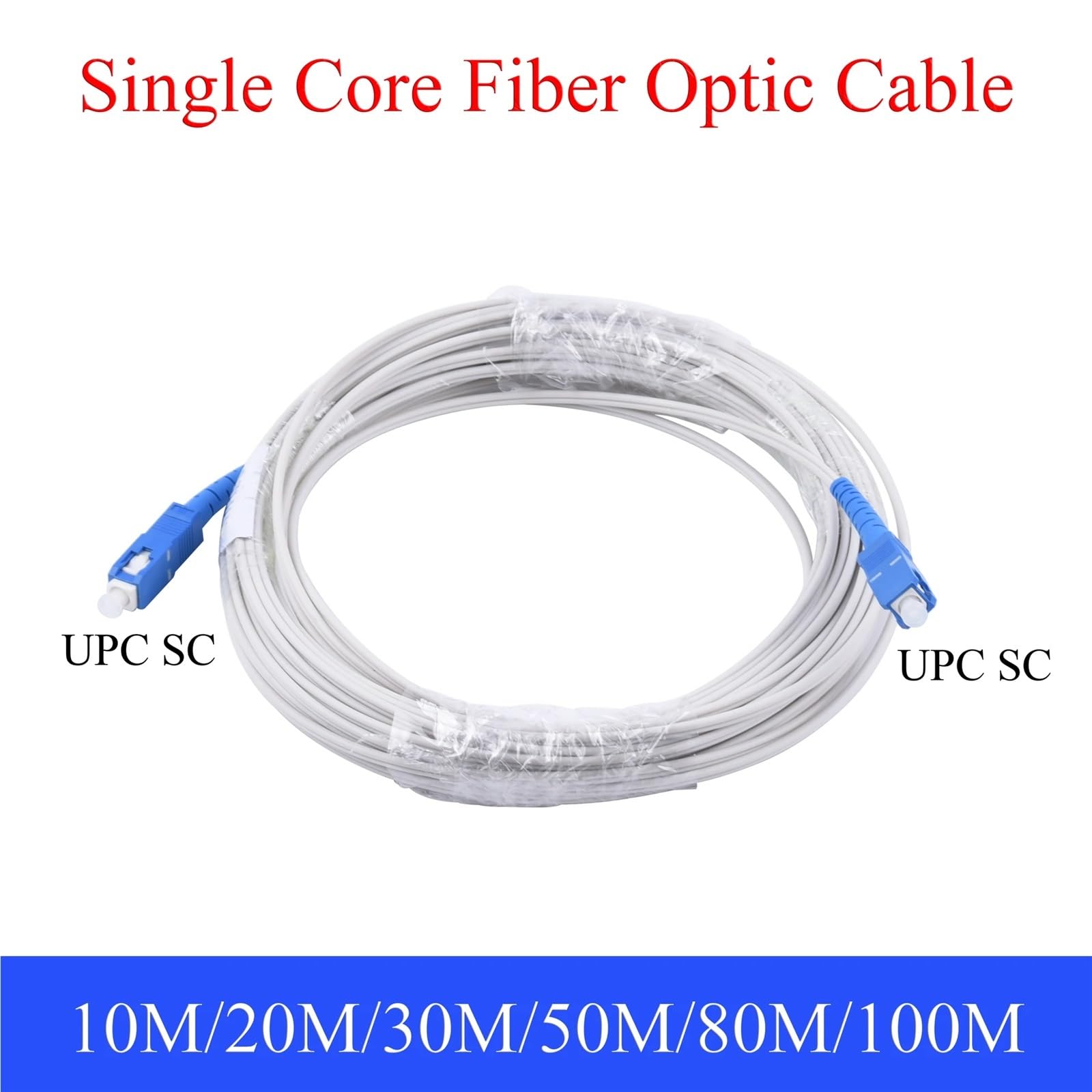 Câble d'extension fibre optique UPC SC vers SC, cordon de raccordement intérieur simplex monomode monoconducteur, 10 m/20 m/30 m/50 m/80 m/100 m(10M)