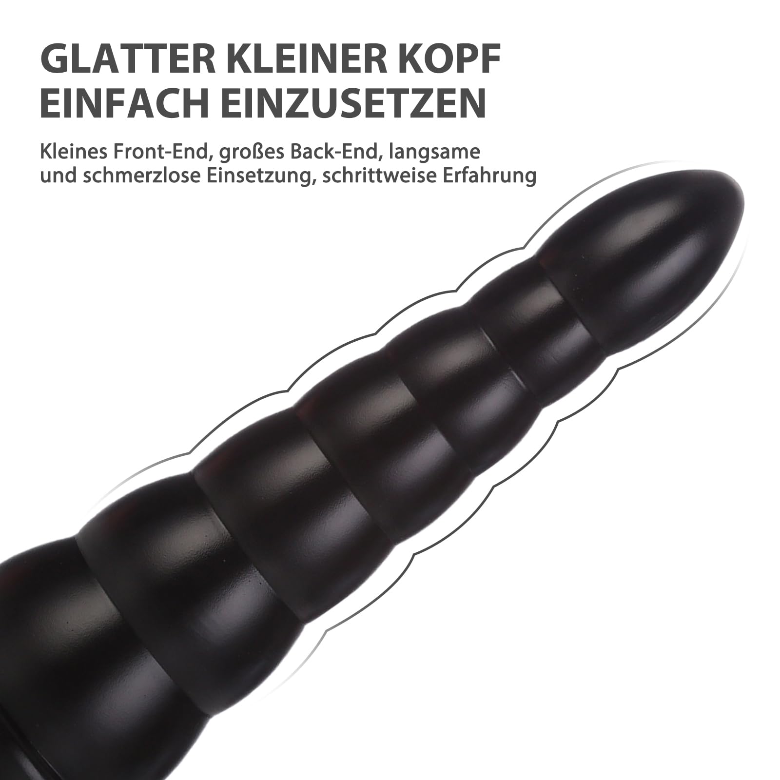 BDSMJOY Extra grande plug anal Plug Anal con 7 Bolas,Ø43~77 MM Expansión gradual consoladores juguetes sexuales,sexo extremo con fisting (Negro)