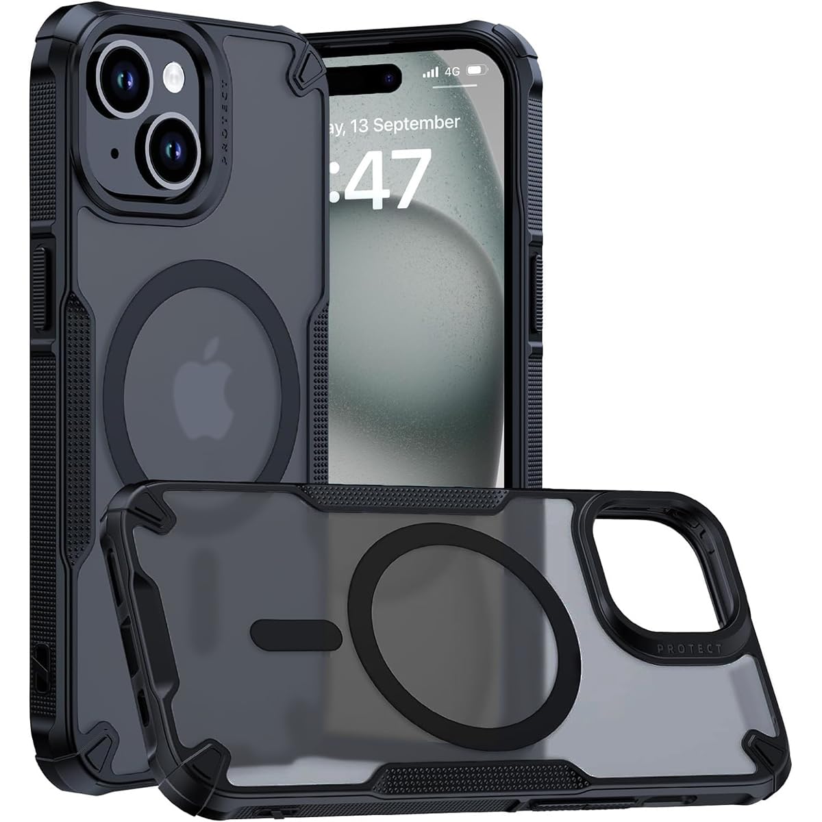 Enflamo Polycarbonate Matte Back Cover Case Compatible With Mag-Safe Designed For iPhone 15 / iPhone 14|Ultra Hybrid Camera Bump Protection (Black) (B0CPQ3T6FW) Amazon Price History, Amazon Price Tracker