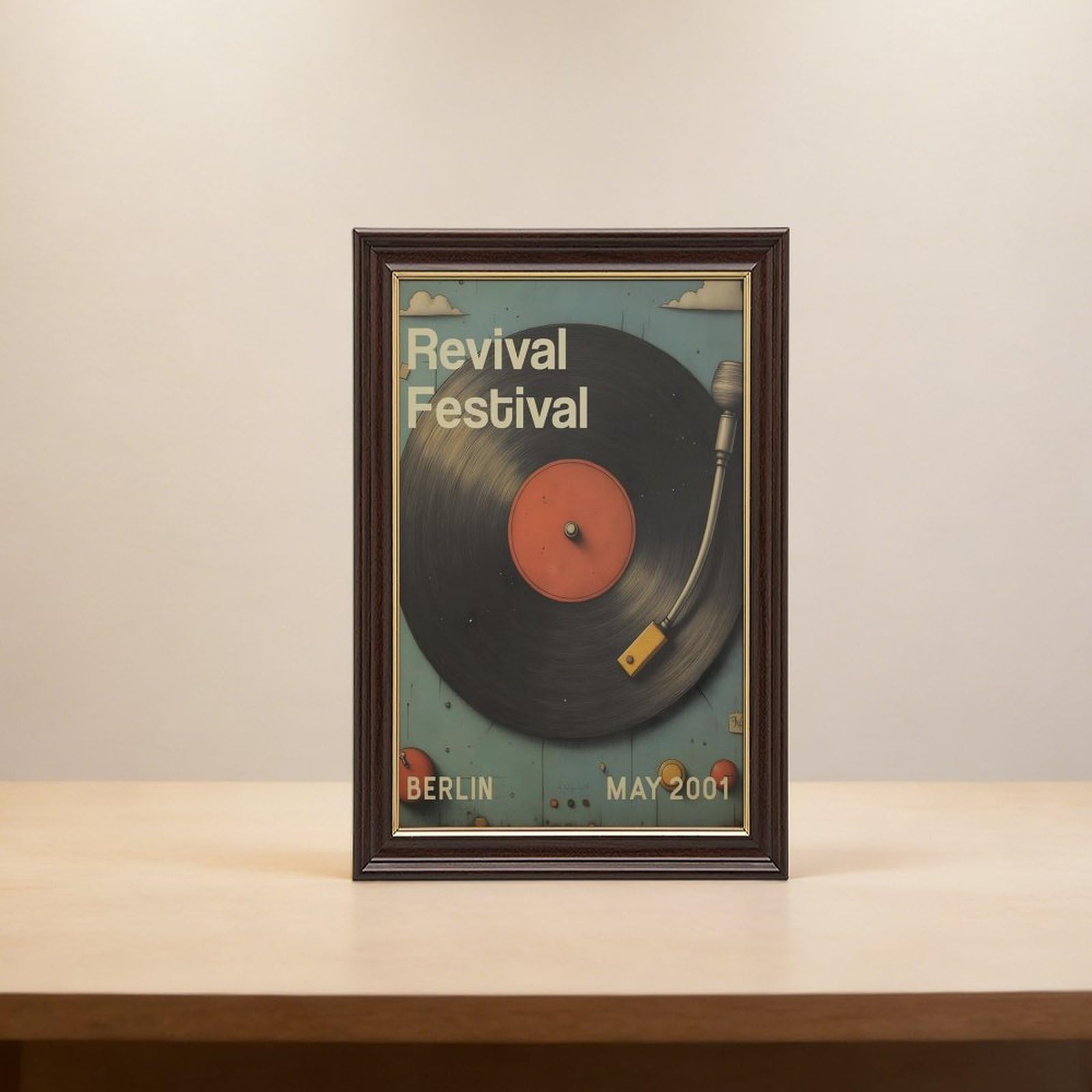 Vinyl Revival, poster musicale su tela, decorazione per camera da letto, ufficio, stanza, regalo, 40,6 cm L x 61 cm W