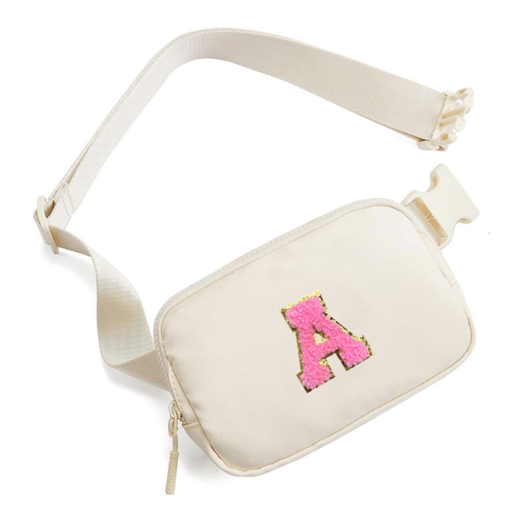 ZACAGO Belt Bags for Girls Small Waist Fanny Pack Initial Fashion Waist Packs Waterproof Mini Bum Hip Travel Purse Trendy Preppy Pouch - letter M