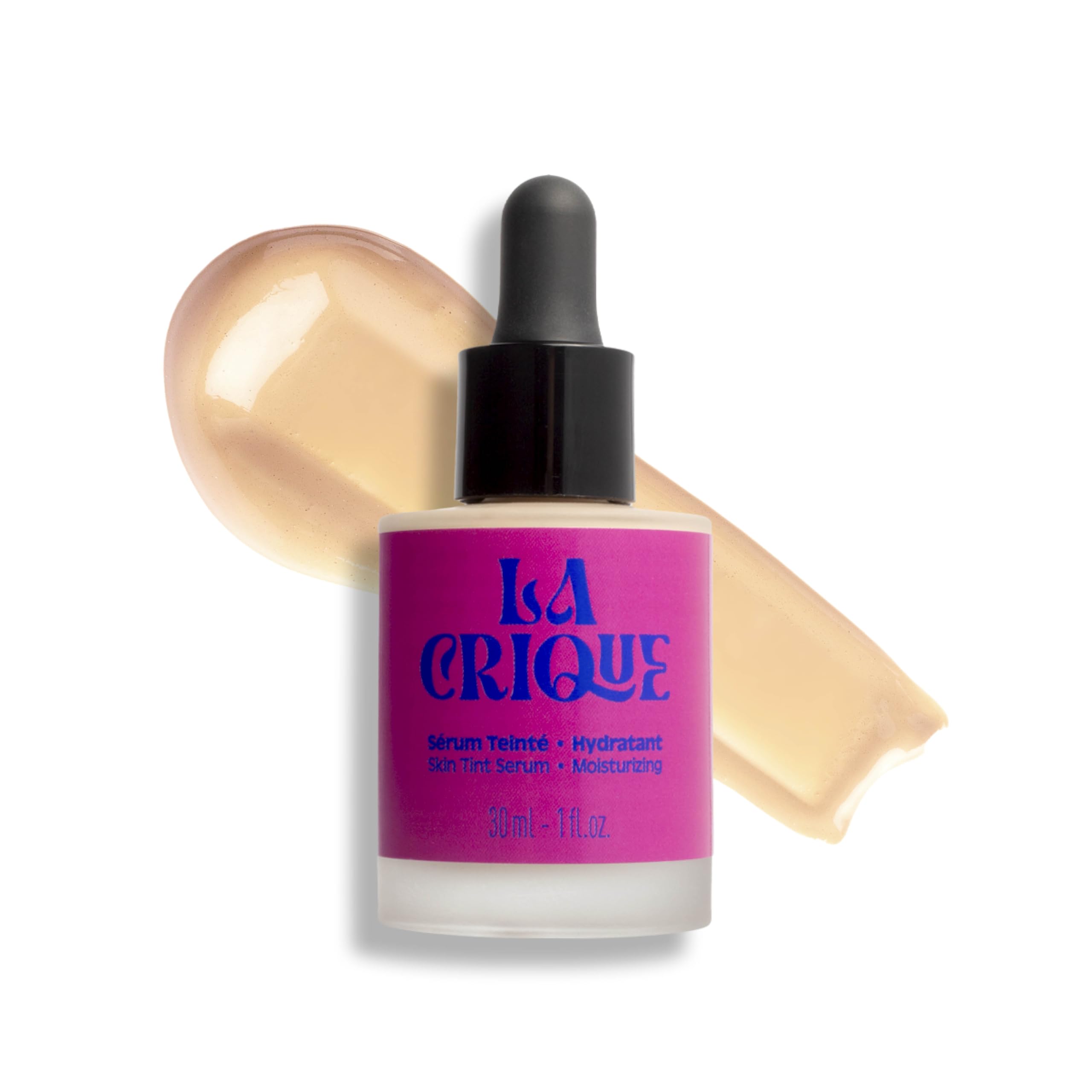 La Crique - Siero tinto idratante 30 ml - Pelle secca molto secca - Finitura naturale Glowy - Acido Ialuronico - 99% naturale - Cura vegana - 00 porcellane