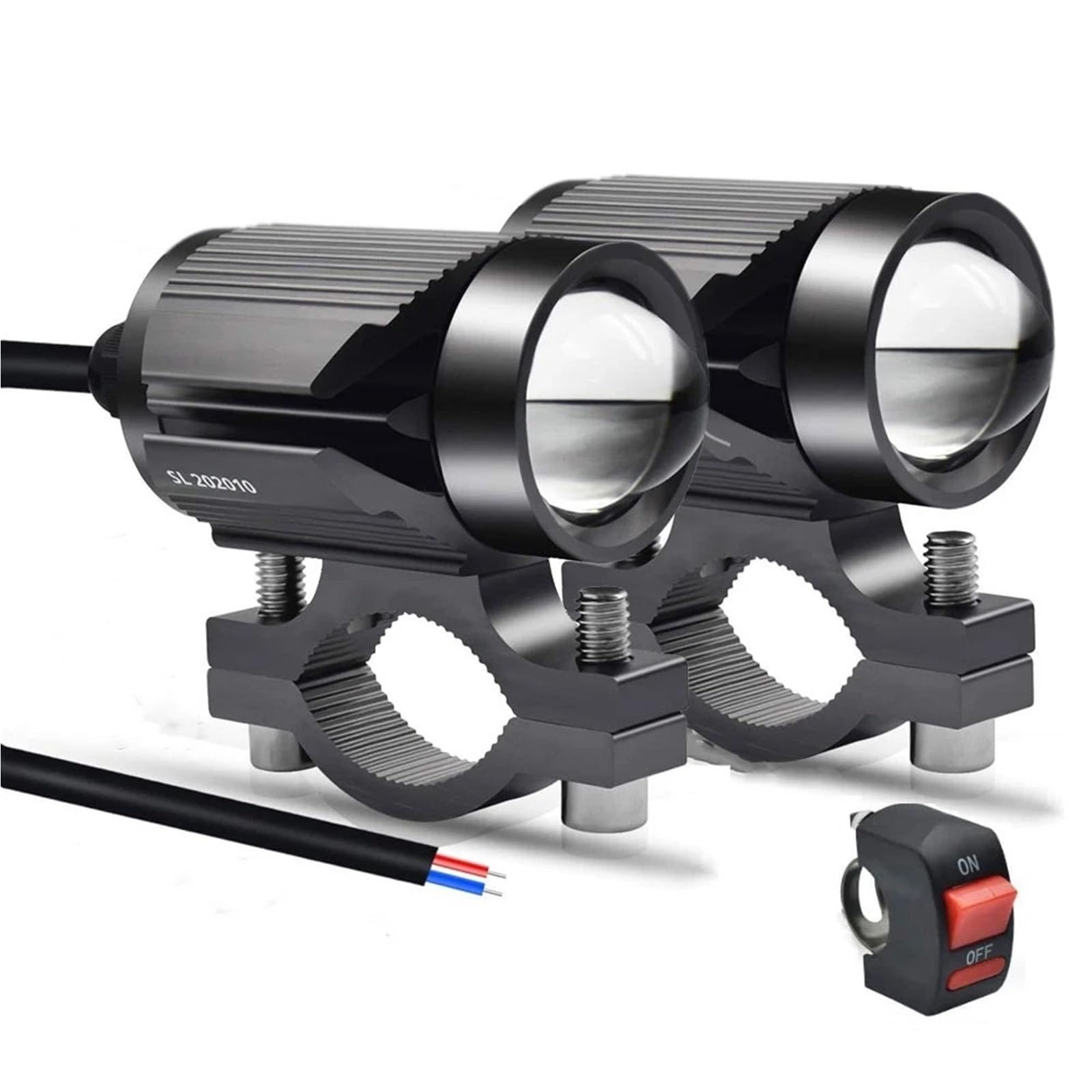 reflektory przednie Motocyklowa lampa LED 12V reflektor samochodowy reflektor pasuje do BMW R1200GS pomocniczy Faro LED Moto montaż lampy lampą halogenową(2pcs 60w grey)