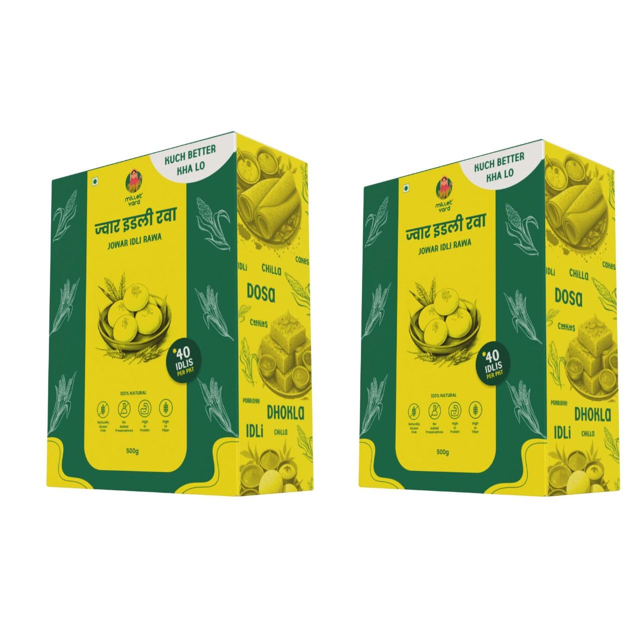 MILLET YARD Jowar Idli Rava 500 Gm Nutritious and Gluten-Free Breakfast Delight | Rich in Protein, Minerals and Fibre | Tasty Twist to Traditional Idlis I 1kg (500gm × 2 Packs) (B0D6RHPX6D) Amazon Price History, Amazon Price Tracker