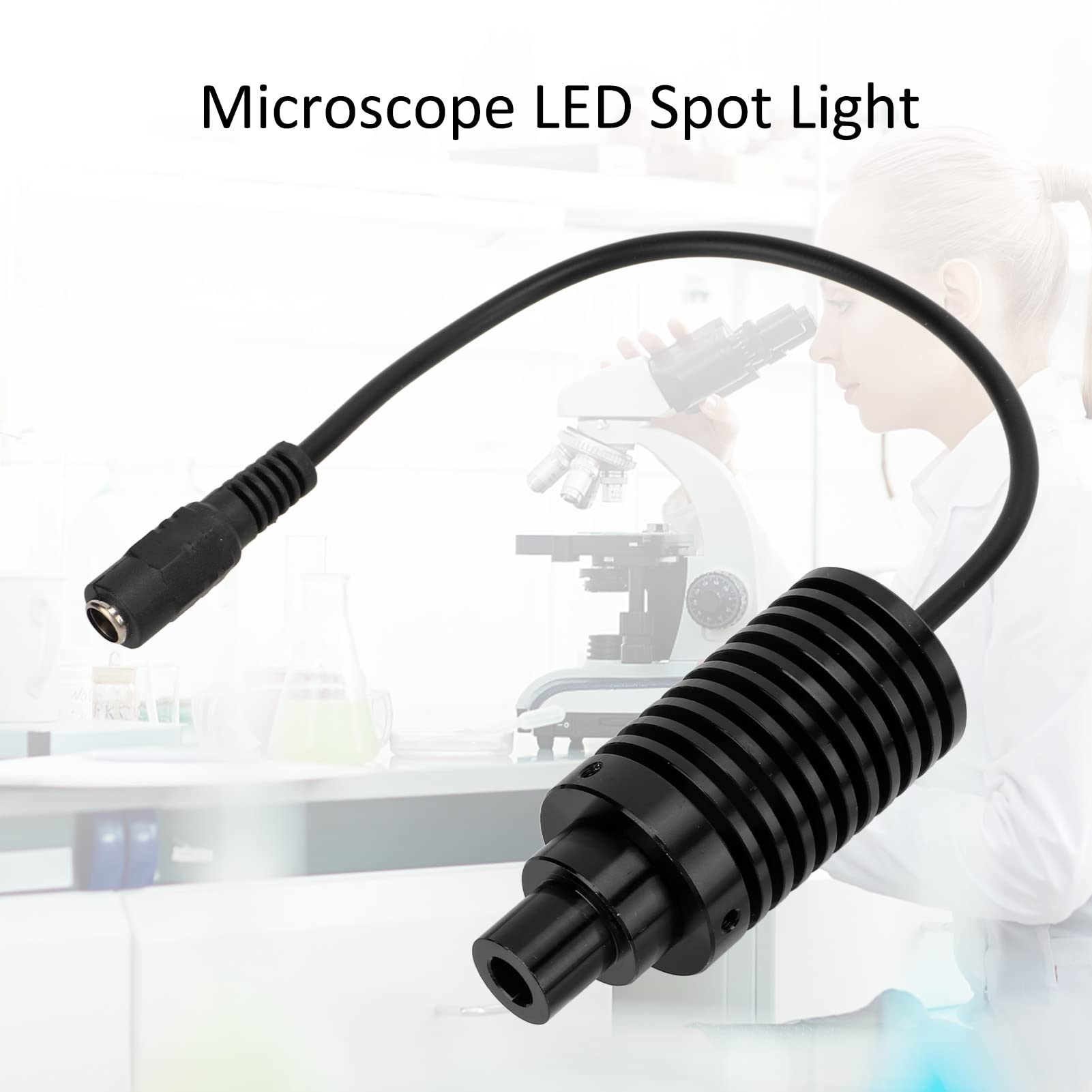 Mikroskop-Koaxial-Spot-Licht, Einstellbare Helligkeit, Verschleißfeste Wärmeableitung, Mikroskop-LED-Spot-Licht (Weiß)