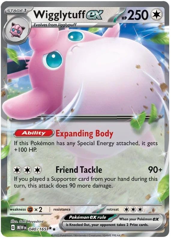 Wigglytuff ex 040/165 Double Rare Pokemon Card (Pokemon SV 151) + 1x TitanCards® Toploader