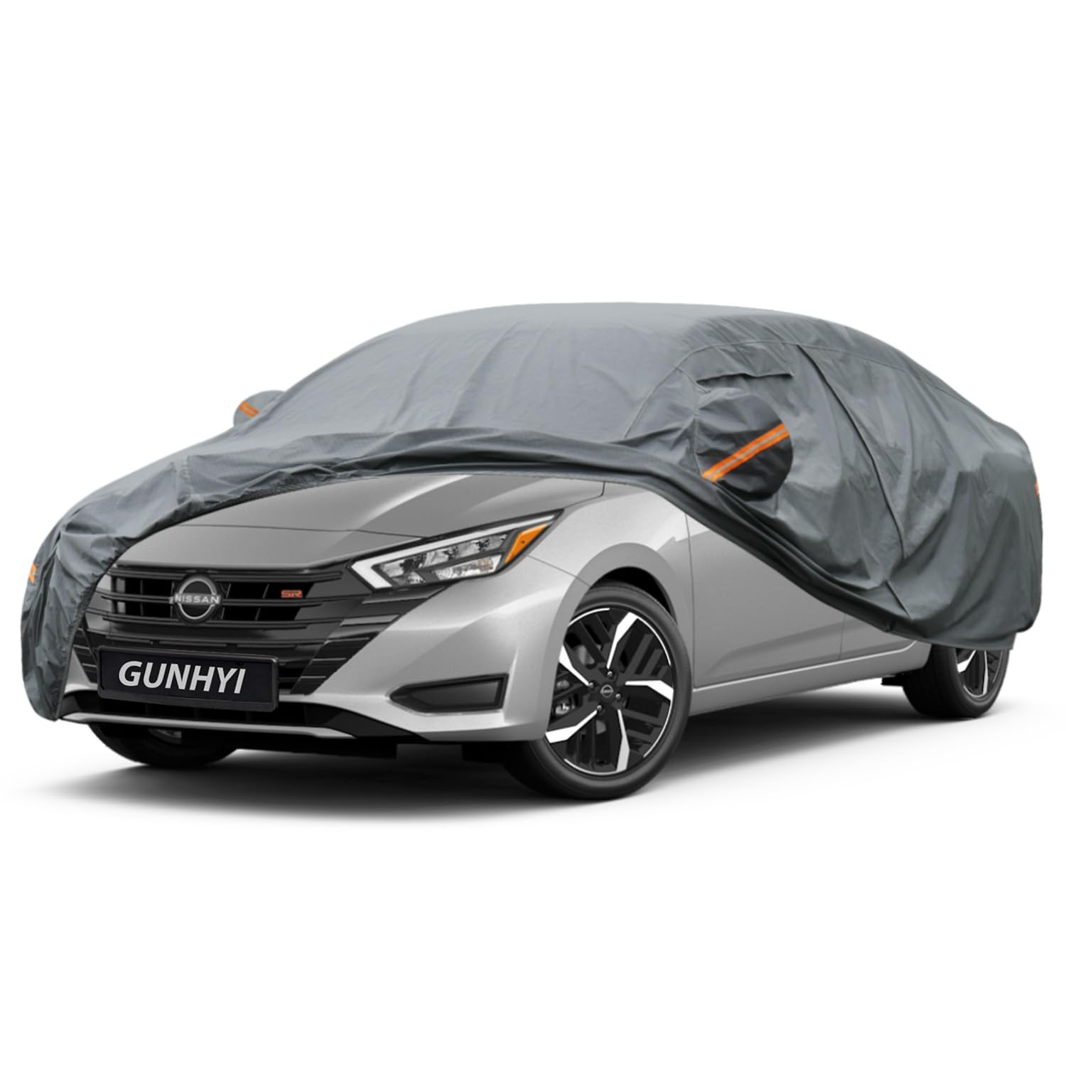 GUNHYI Premium Car Cover Custom Fit Nissan Versa, 16 Layers Heavy Duty Car Cover Waterproof All Weather with Zipper Door for Sun Rain Snow Dust Uv Protection