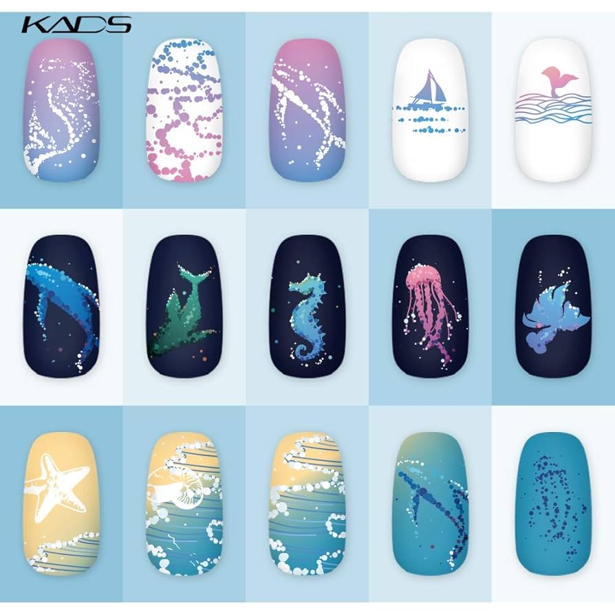 Amazon | KADS ネイルスタンププレート クジラ/海星/クラゲ