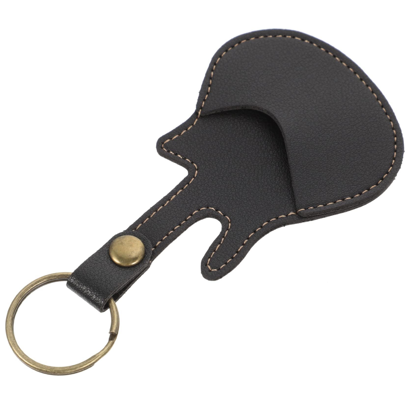 Yardwe PU Leather Guitar Picks Holder Portable Keychain Storage Case for Guitar Picks Durable Plectrum Bag Design for Guitarists the Go