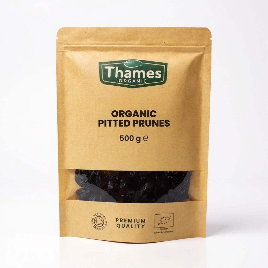 Organic Pitted Prunes 500g - Vegan, Certified Organic - Nutritious and Delicious Snack - High in Fiber and Antioxidants - Thames Organic 500g