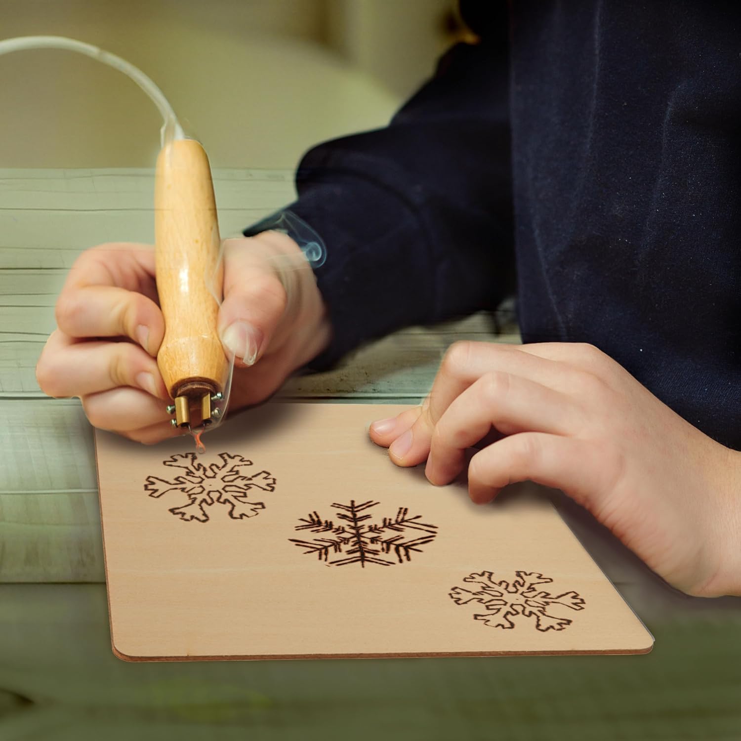 LET'S DIY 5-inch Square Wooden Boards - Pine Wood MDF for Resin, Mandala, Pyrography, Lippan Art, DIY Home Decor - Gift for Boys and Girls (Pack of 5) 3