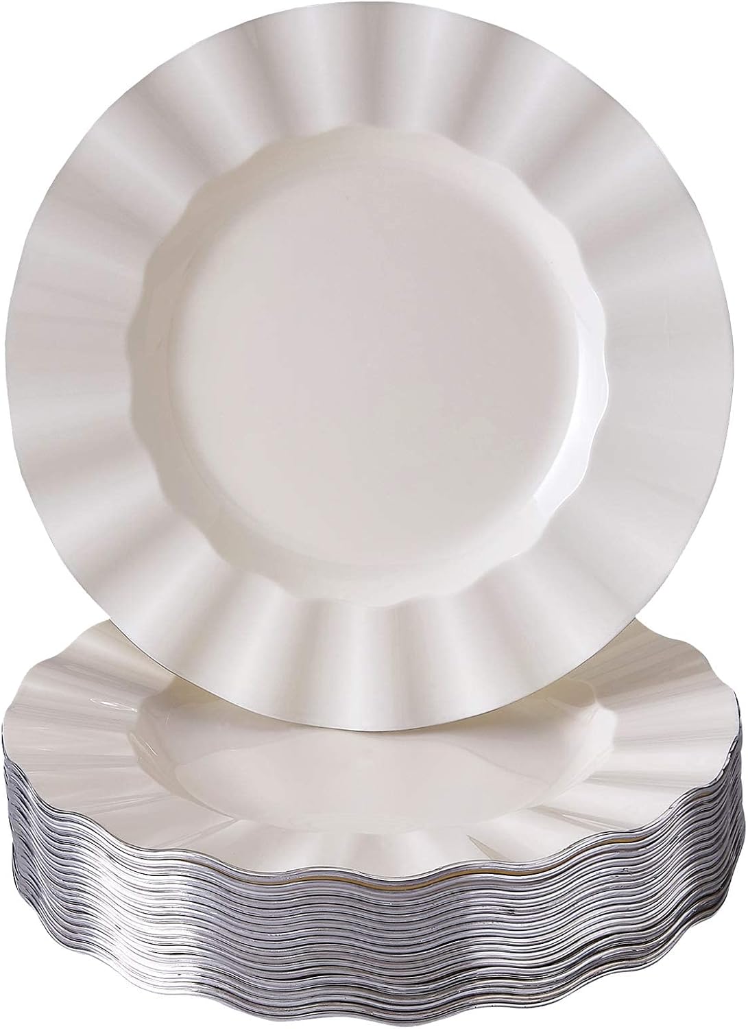 DISPOSABLE SALAD PLATES | Veil - Ivory (8.75”) 20 pc