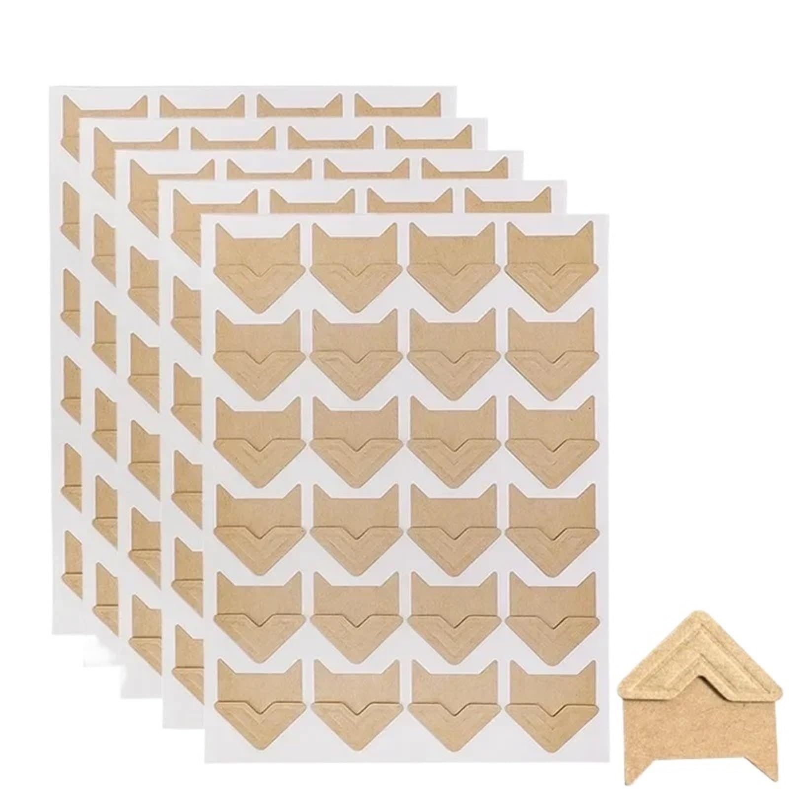 Gwyzax Self Adhesive Photo Corners 240-2400PCS Photo Corner Sticker Kraft Paper DIY Vintage Stickers for Self-Adhesive Photoes Album Scrapbooking(Buff-1200pcs)