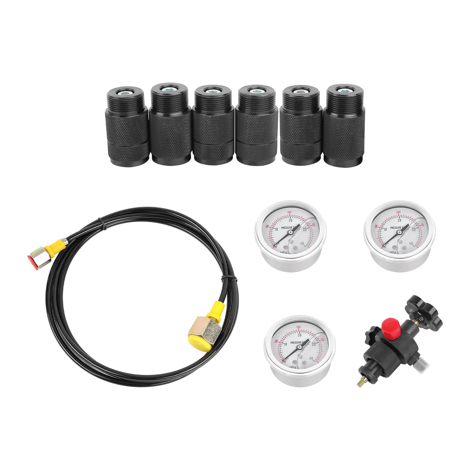 Kit di prova della pressione dell'accumulatore idraulico, strumenti di ricarica del gas per accumulatore di azoto con manometro da 100-400 bar 0-400 BAR/6000 PSIGK-01 Accumulatore di azoto idraulico